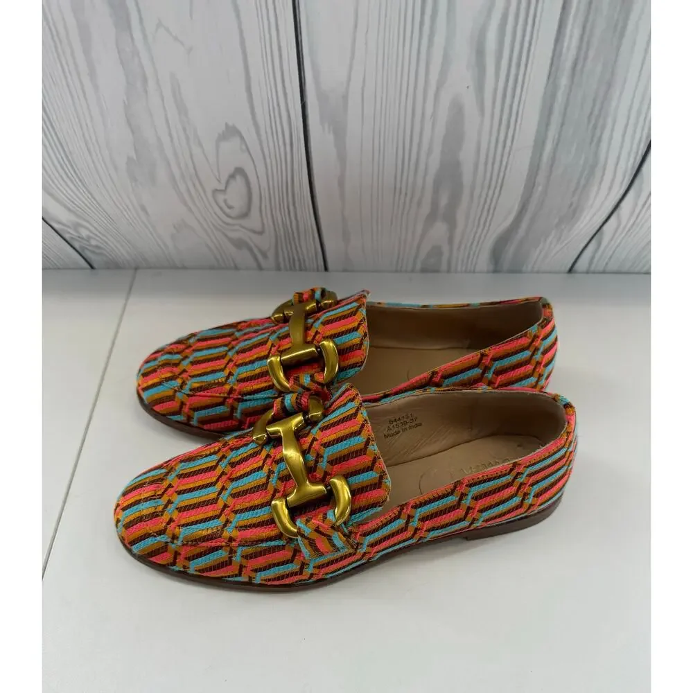 HTF Boden Snaffle Jacquard Loafers Size 37 (6.5 US) EUC